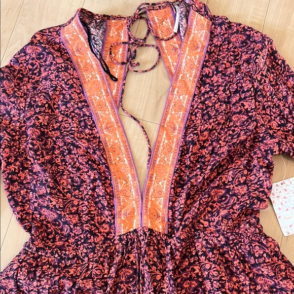 Free People Bohemian Jumpsuit Purple and Orange size Large - Picture 7 of 11